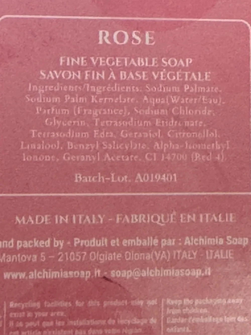 Alchimia Rose Heart Soap Trio - Pink